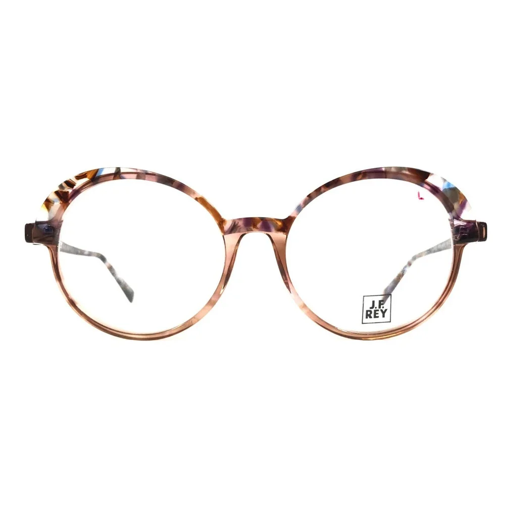 J. F. Rey Eyeglasses Frames JF1528 8075 Brown Pink Tortoise Full Rim 54-18-143